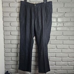 28 Palms Mens Black Linen Pants XL 39x30 Elastic Waist Drawstring Beach Resort